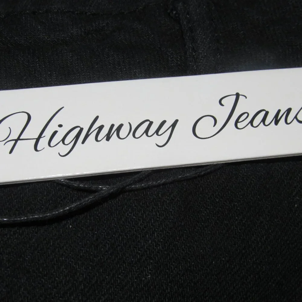 NWT Highway Jeans Black Denim Shorts Plus Size 22 High Rise Frayed Hem Cutoff